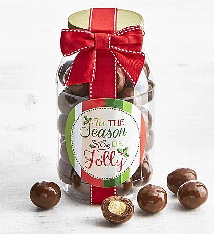 Simply Chocolate® Holiday Malted Milk Balls Jar